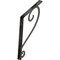 Ekena Millwork Edwards Wrought Iron Bracket, (Single center brace), Antiqued Silver 1 1/2"W x 12"D x 15"H BKTM01X12X15SEDASV - alternate 1
